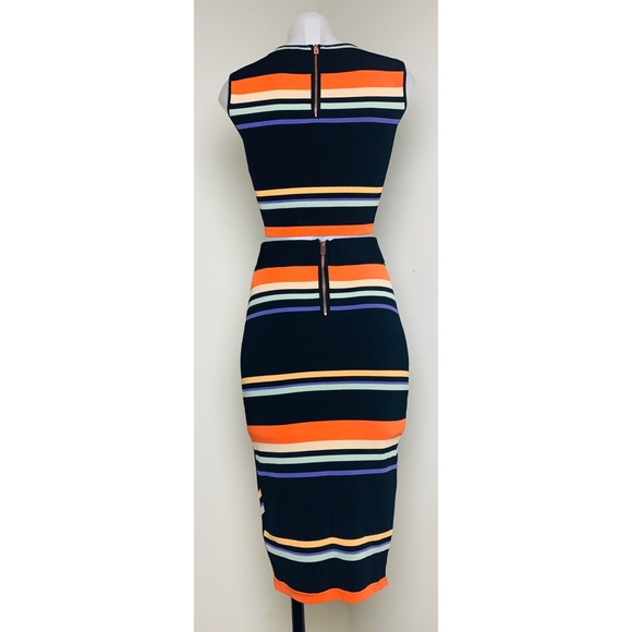 Ted Baker Xammie Tribal Stripe Wrap Midi Skirt - Picture 2 of 4